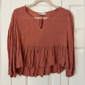 Hollister Cropped Blouse, Size S